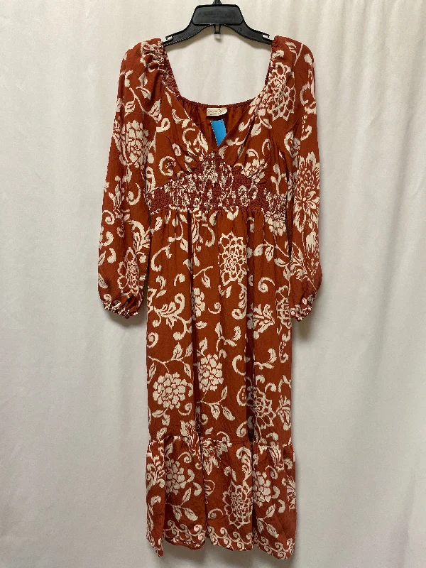 Dress Casual Maxi By Doe & Rae In Brown, Size: S Bohemian Maxi Skirt