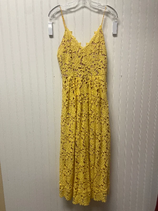 Dress Casual Maxi By H&m In Yellow, Size: 10 Soft Pleated Maxi