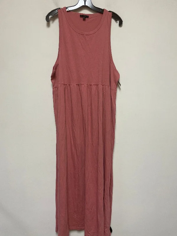 Pink Dress Casual Maxi J. Crew, Size 2x Soft Ruffled Maxi