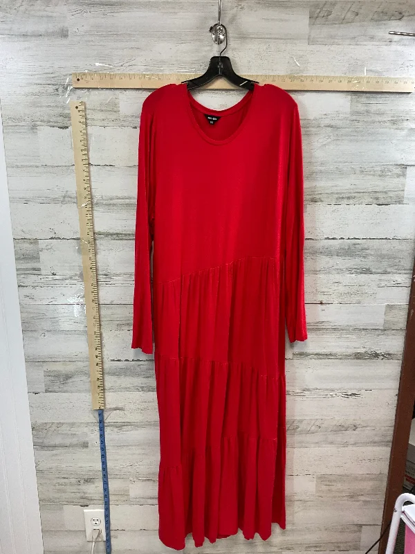 Red Dress Casual Maxi SAINT & SOFIA, Size 2x Tulle Layered Maxi