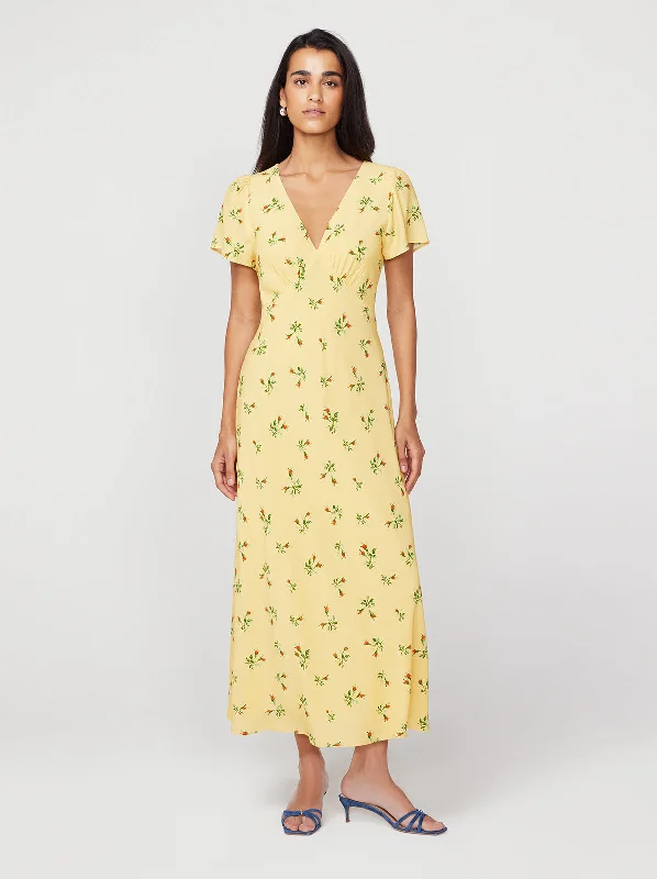 Effie Buttercup Rosebud Midi Dress Elegant Midi Dress