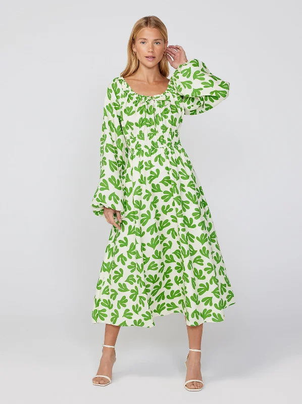 Luella Leaf Print Midi Dress Bodycon Midi Skirt