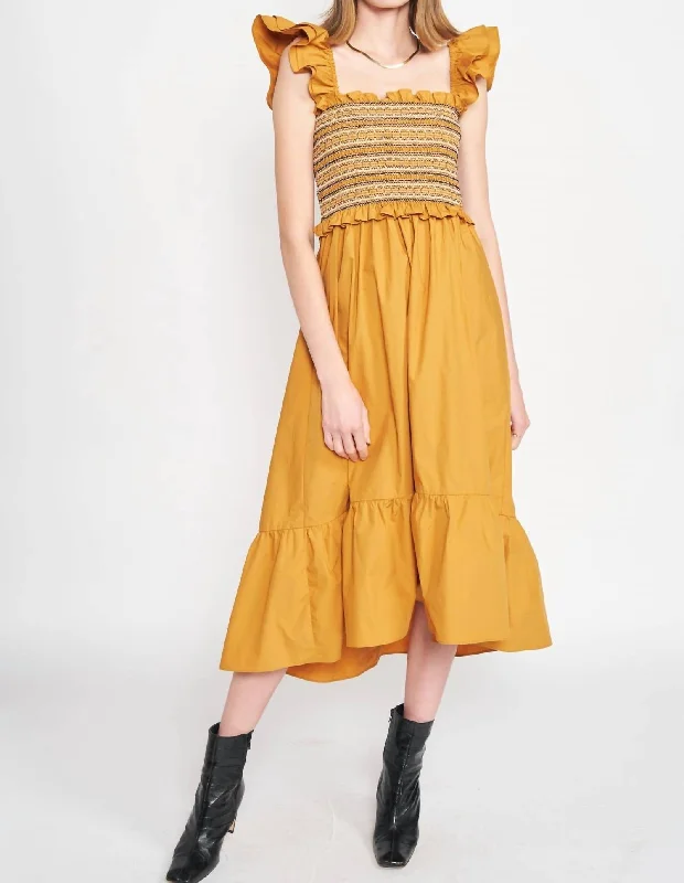 Penelope Midi Dress in Marigold Bodycon Midi Skirt