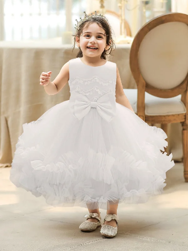 Ball Gown Scoop Sleeveless Flower Girl Dresses with Lace Lace Dress Set