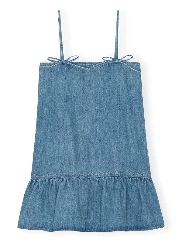 Tint Denim Strap Dress Skinny Denim Skirt