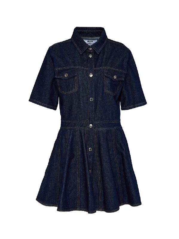 Denim A-Line Dress Denim Skirt Trendy