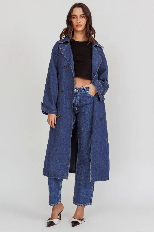 Nightshade Double Breasted Coat Denim Denim Skirt Chic