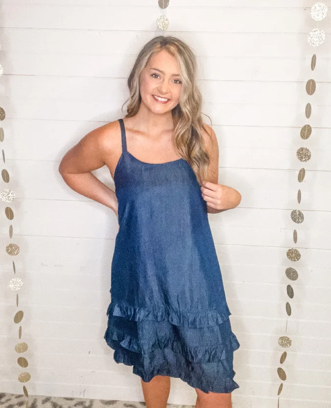 On Summer Time Denim Dress Maxi Denim Skirt